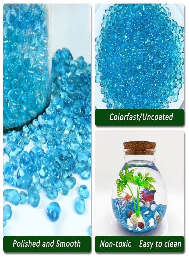 BXI 2.2 Lbs Small Aquarium Substrate Gravel Sand, Polished Smooth Fish Tank Gravel, Colorfast Uncoated Vibrant Blue Sea Glass, Decorative Stones for Vase Fillers, Fairy Garden, Potted Plants - Image 3